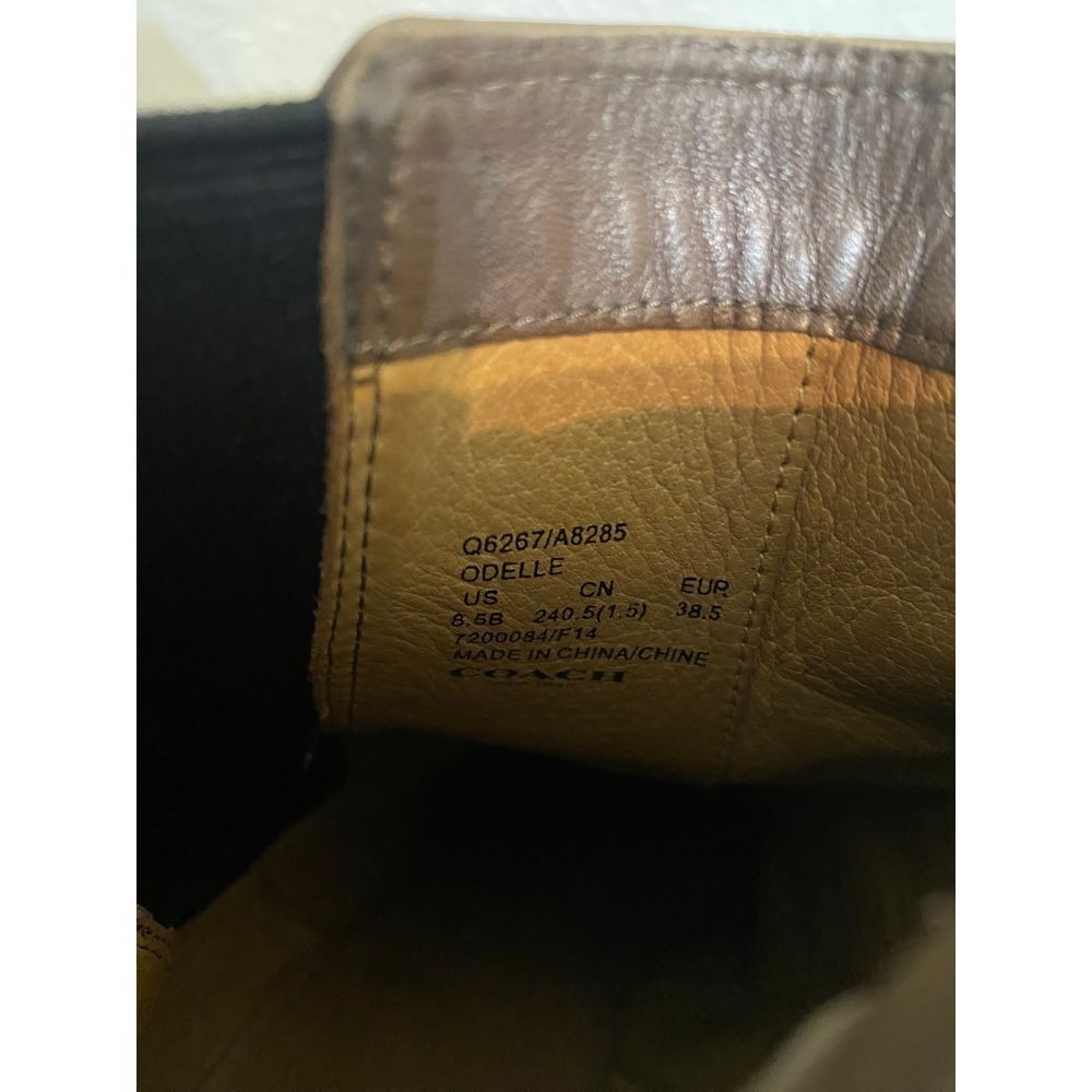 Coach Tan Brown Leather Chelsea Block Heel Ankle Boots Lug Sole Womens 8.5 B - Picture 9 of 10
